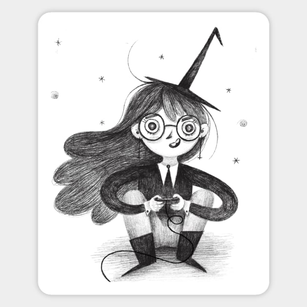 Gamer Witch Sticker by Gummy Illustrations